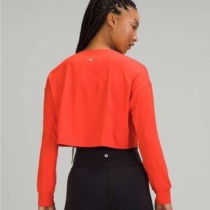 lululemon athletica Cropped Long-Sleeve Top in Bright Red